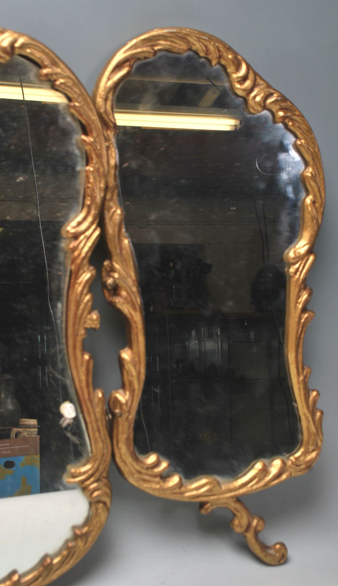 A good French triptych gilt ormolu wall mirror to - Bild 5 aus 6