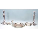 A good collection of early 20th century silver plated items to include a large pair of