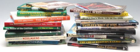 A collection of 20+ Steam related books to include, British Steam Lives by Colin Garratt, All in a
