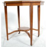 A late 19th Century Victorian mahogany occasional / side table of hexagonal form having an inlaid