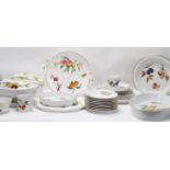 A vintage Royal Worcester Evesham fruit pattern fine bone china dinner service to include plates,