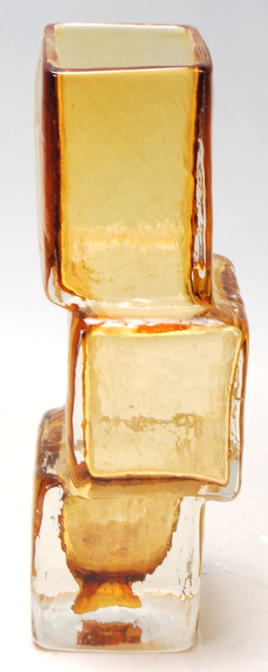 Whitefriars (Manner Of) - A vintage amber glass ' Drunken Bricklayer ' type vase in the manner of - Image 2 of 5