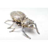 An retro vintage mid 20th century Tobacciana Italian brass and metal ashtray in the form of a beetle