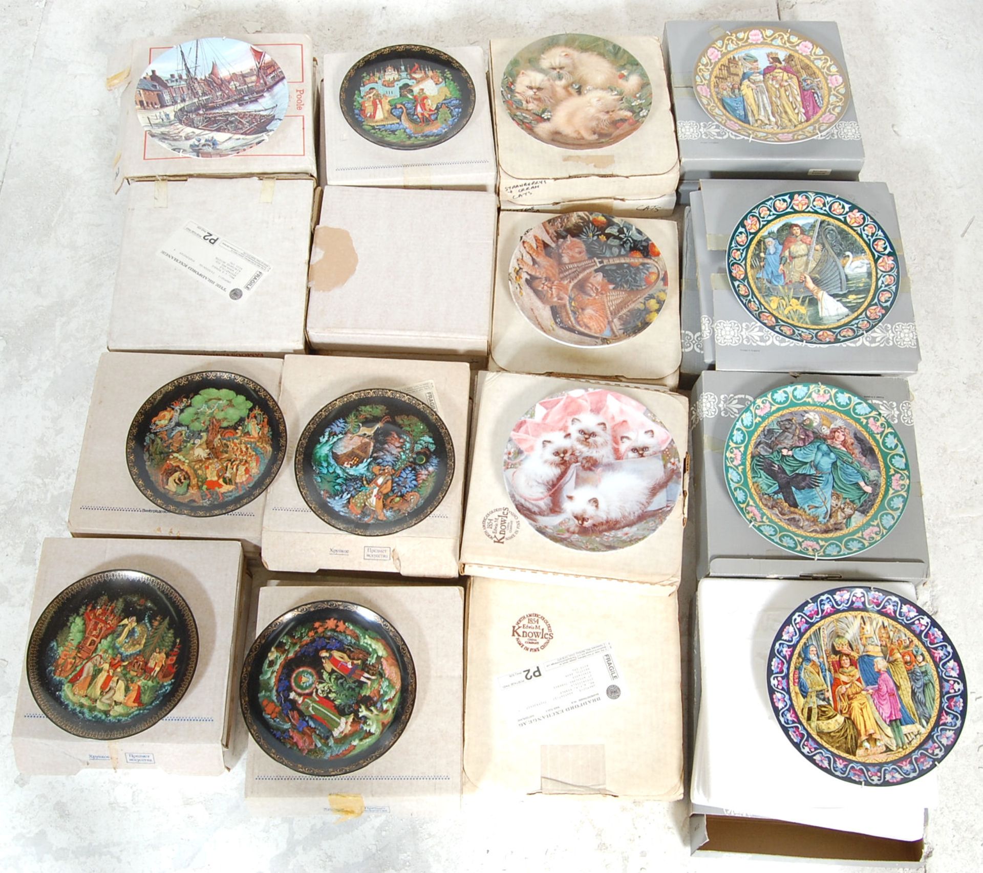 A large collection of limited edition vintage collectors plates to include, 7 Wedgwood Excalibur