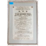 A 19th Century early Victorian Theatre Royal Drury Lane, London, advertising poster dated Tuesday