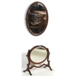 Two 19th Century Victorian mahogany framed mirrors to include a free standing swing dressing table