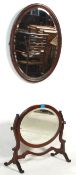 Two 19th Century Victorian mahogany framed mirrors to include a free standing swing dressing table