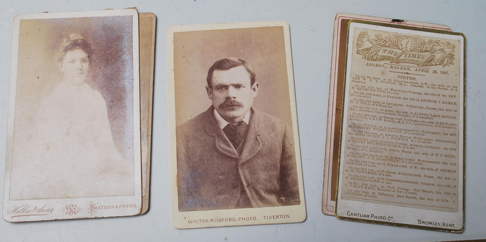 Carte-de-Visite photographs. Box of 160x antique Victorian C-d-Vs / CDV's / Carte De Visite with - Bild 3 aus 18