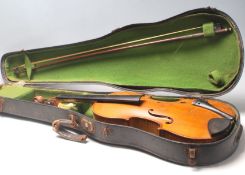 A good 19th century French violin musical instrument labelled Francois Barzoni, Fecit Anno 1897,