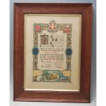 A WWI First World War 1914-1919 St John Auxiliary Hospital recognitions certificate for Private C.
