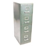 A 1930s Art Deco Industrial office factory metal  3 drawer office metal filing cabinet by Milners.