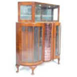 A retro vintage 1950s china display vitrine walnut