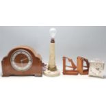 A group of vintage retro items to include a Smiths Sectric mantel clock with an electric movement,
