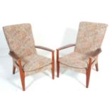 Parker Knoll - A pair of mid century Parker Knoll P.K. 1118 -26 vintage open framed armchairs / easy