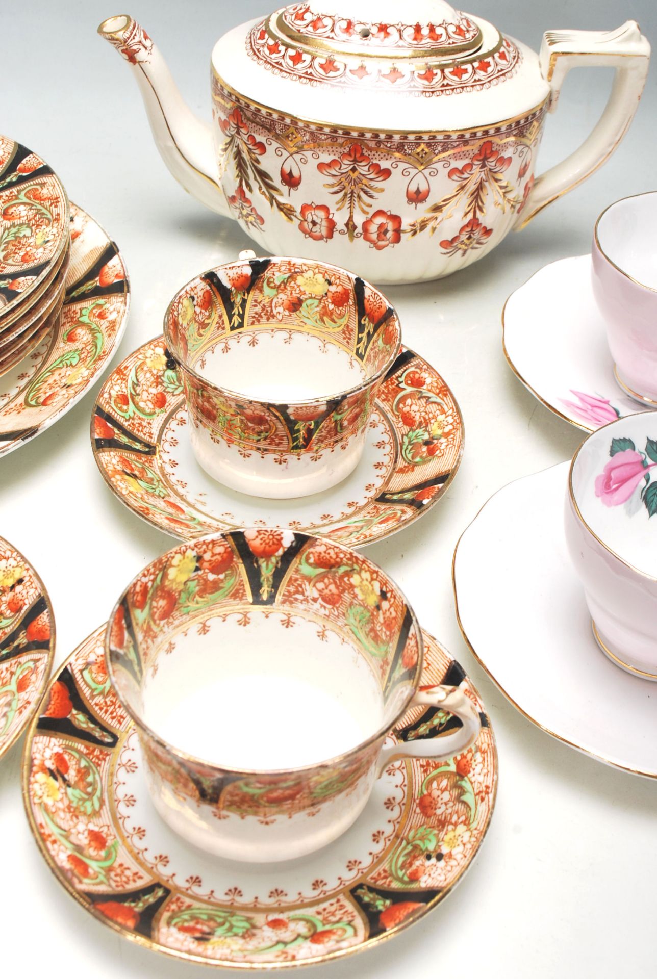 Two vintage retro English china tea sets to include a Park Place china Imari pattern tea set - Image 4 of 9