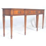 A good Regency revival mahogany breakfront console table.  The console being raised on square