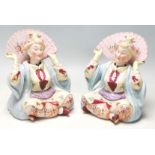 A large pair of Victorian German porcelain nodding figurines in the manner of Meissen, circa 1900
