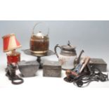 A good collection of 20th century items to include a vintage metalware arts and crafts boxes, tea
