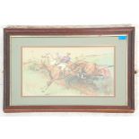 M Dorothy Hardy -  "A Dangerous Competitor ". A horse racing print in the manner of Cecil Aldin.