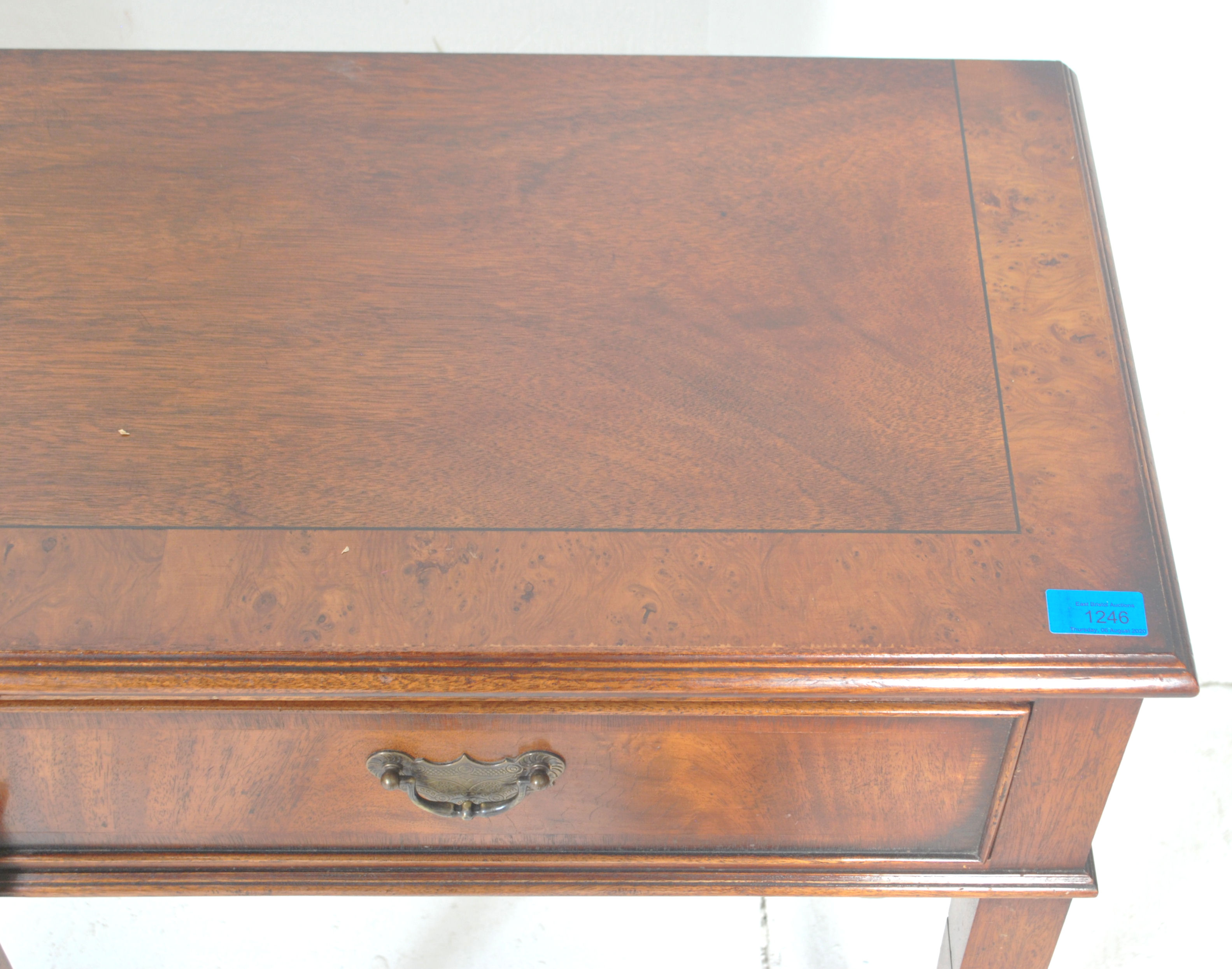 A good Regency revival mahogany breakfront console table.  The console being raised on square - Image 5 of 11