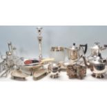 A good collection of 20th century antique silver plated items to include Sheffield plated inkstand