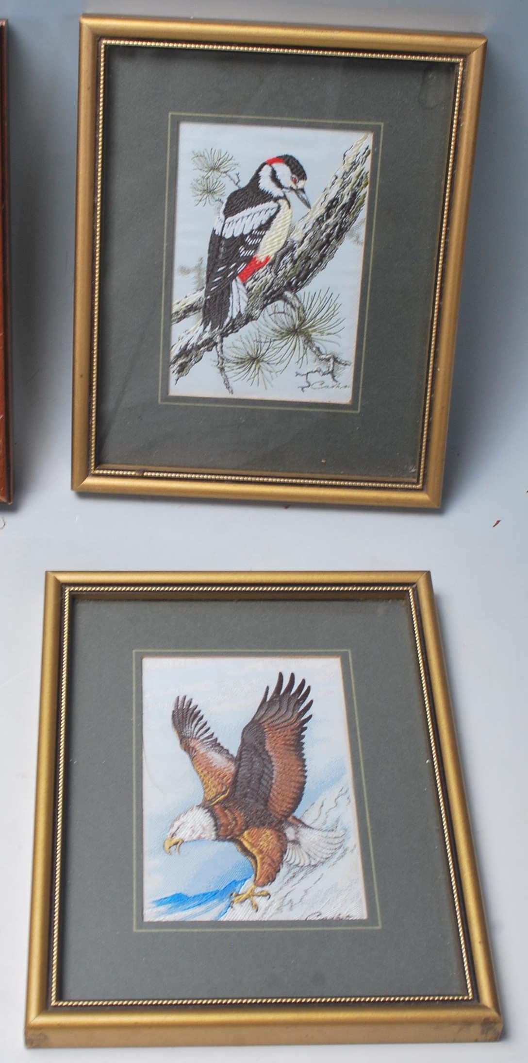 A mixed group of framed and glazed Cash's silk woven miniature pictures / cards to include 'Rolls - Image 8 of 10