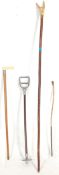 A group of four vintage 20th Century walking sticks to include a wooden and metal shooting stick,