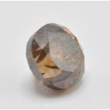 A yellow / brown brilliant cut diamond with clarity grade I3 estimated at 1.02 carats, complete with