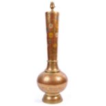INDIAN ART BRASS 20TH CENTURY BALUSTER FORM TABLE LAMP
