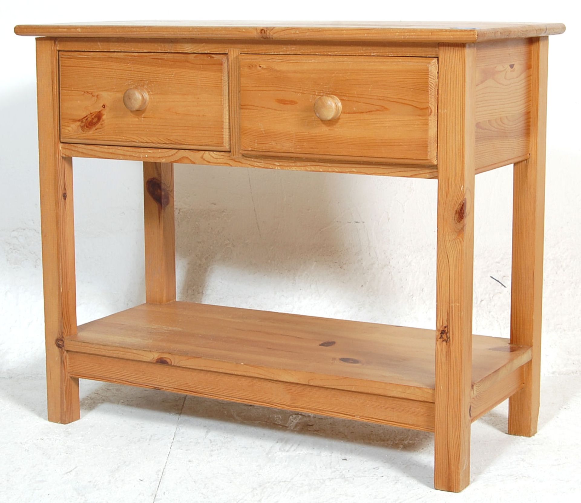 A collection of 20th Century pine furniture to include a single door cupboard with a turned knob - Bild 6 aus 13