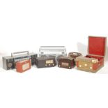 A collection of retro vintage audio Hi Fi audio equipment to include a Sharp GF 898 Boombox cassette