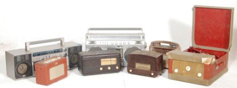 A collection of retro vintage audio Hi Fi audio equipment to include a Sharp GF 898 Boombox cassette