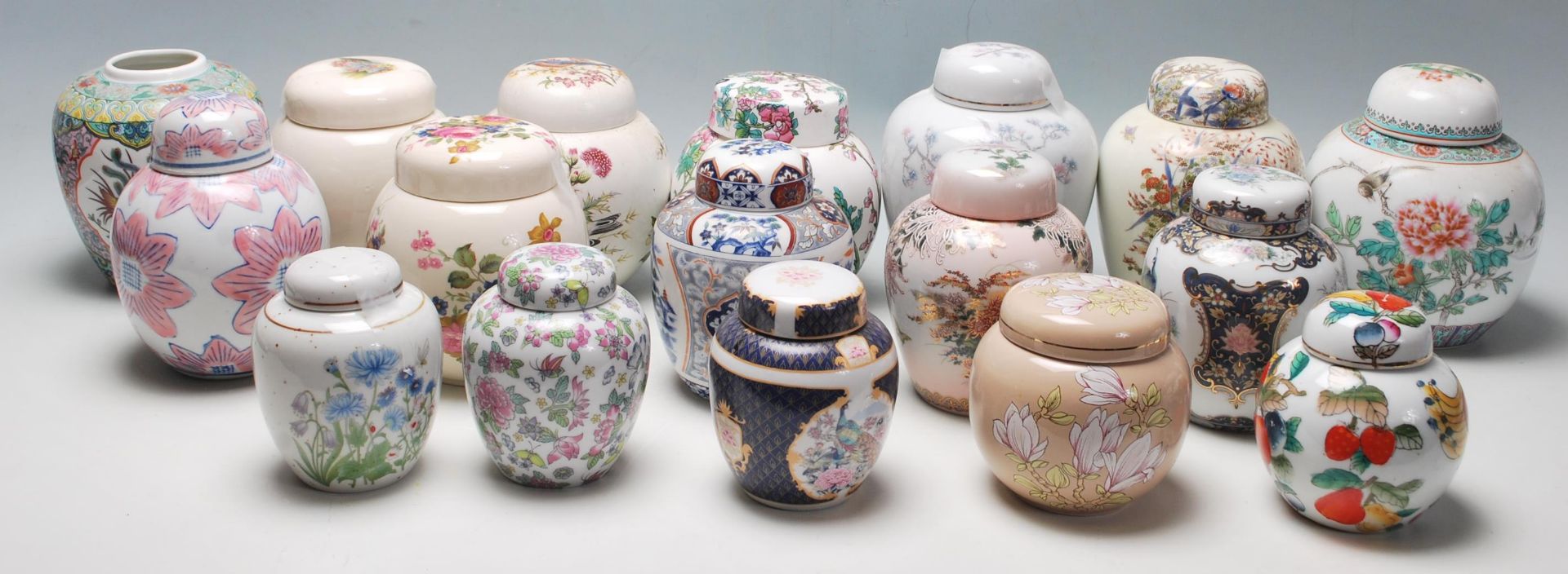 A collection of 20th Century Chinese ginger jars to include various different styles including a