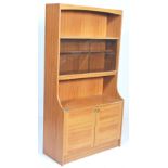 A retro 20th century teak wood veneer  room divider - bookcase cabinet. The upright body with