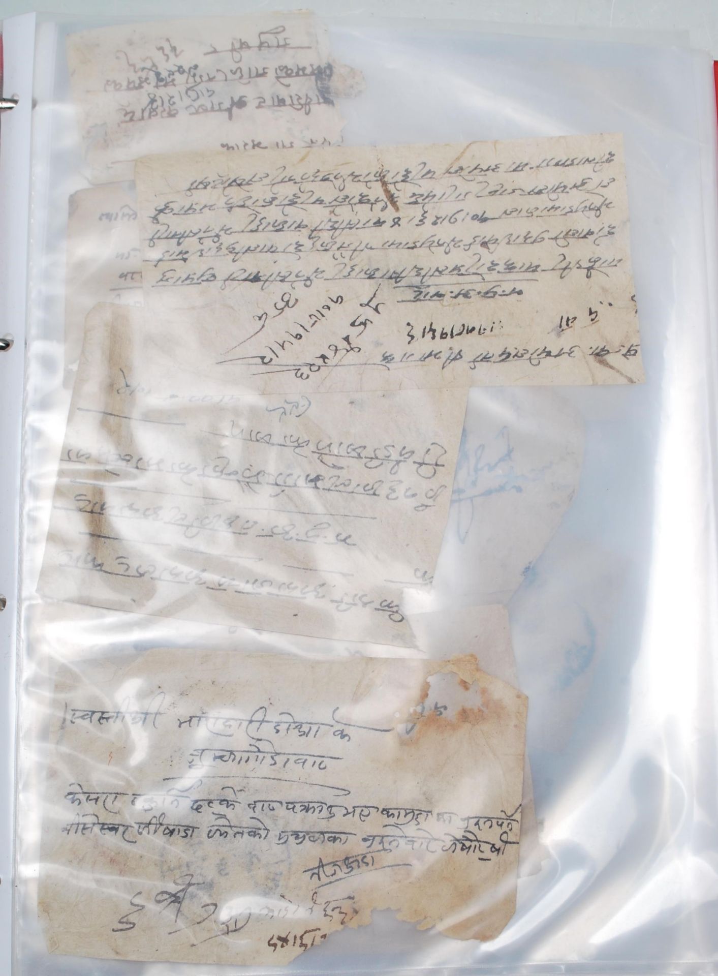 A collection of 19th century antique Indian hand written letters some having stamps / seals on