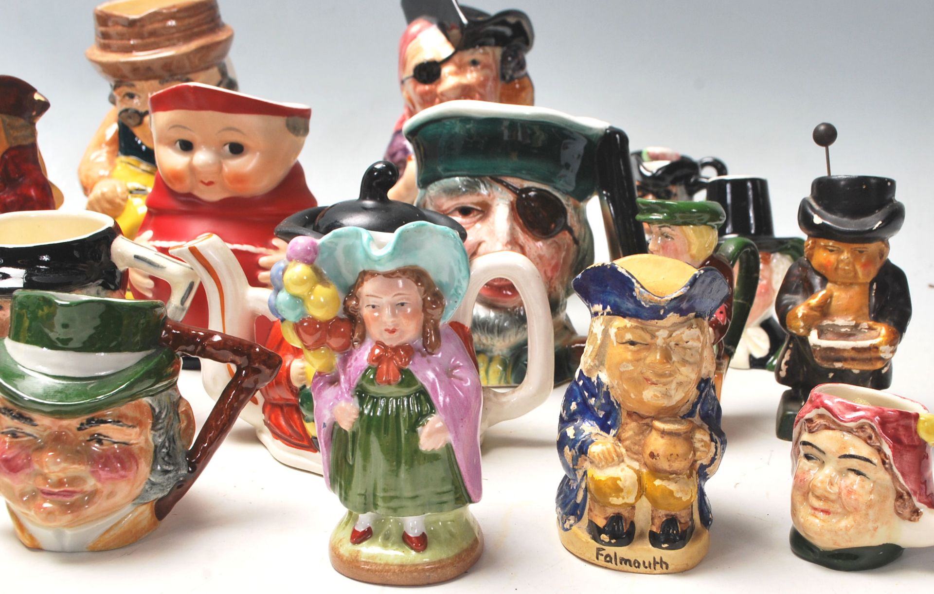 A large collection of miniature 20th Century character Toby Jugs to include, Sylvac, Royal - Image 6 of 8