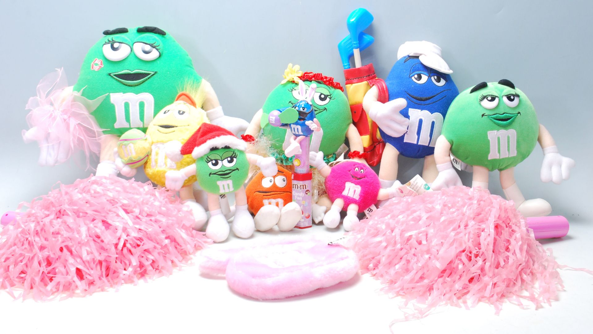 A collection of original M&M advertising related soft toys / teddy bears to include the characters