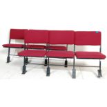 A pair of retro vintage 20th century cinema folding seats comprising of two rows of three seats