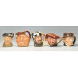 A group of five Royal Doulton character jugs to in