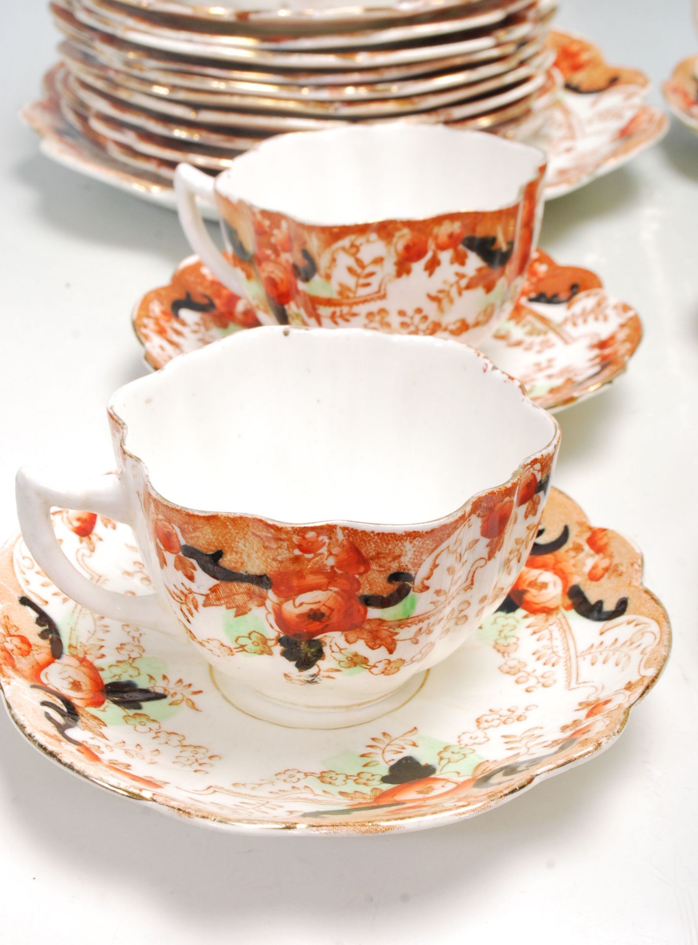 A collection of antique fine bone china tea sets to include a quantity of wedgwood cups and - Bild 3 aus 9