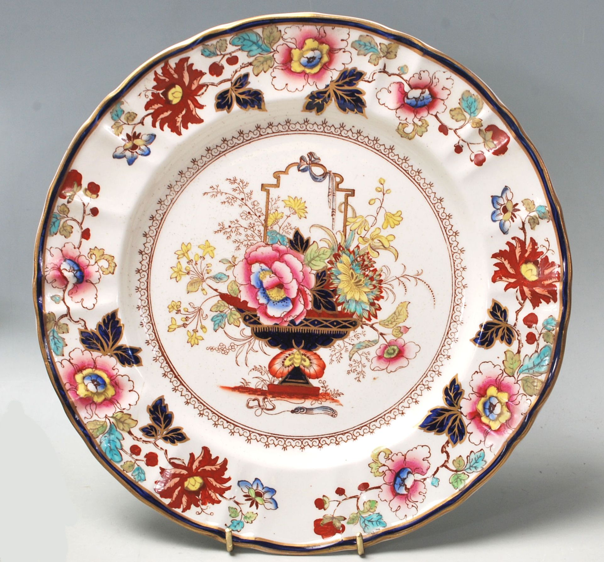 A quantity of 19th Century Mason’s Ironstone china comprising of dining plates with typically floral - Image 7 of 12