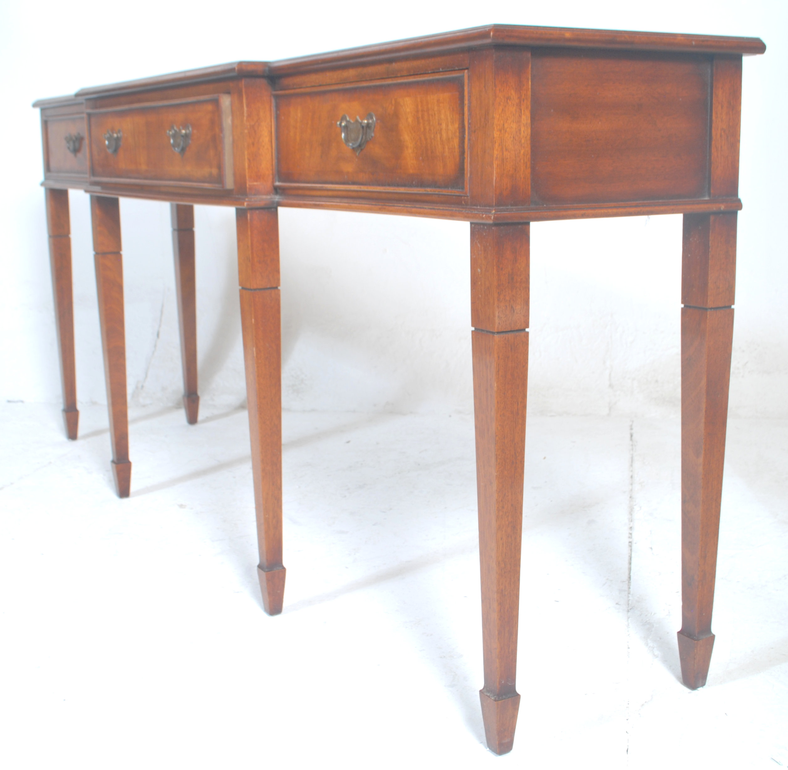 A good Regency revival mahogany breakfront console table.  The console being raised on square - Image 11 of 11