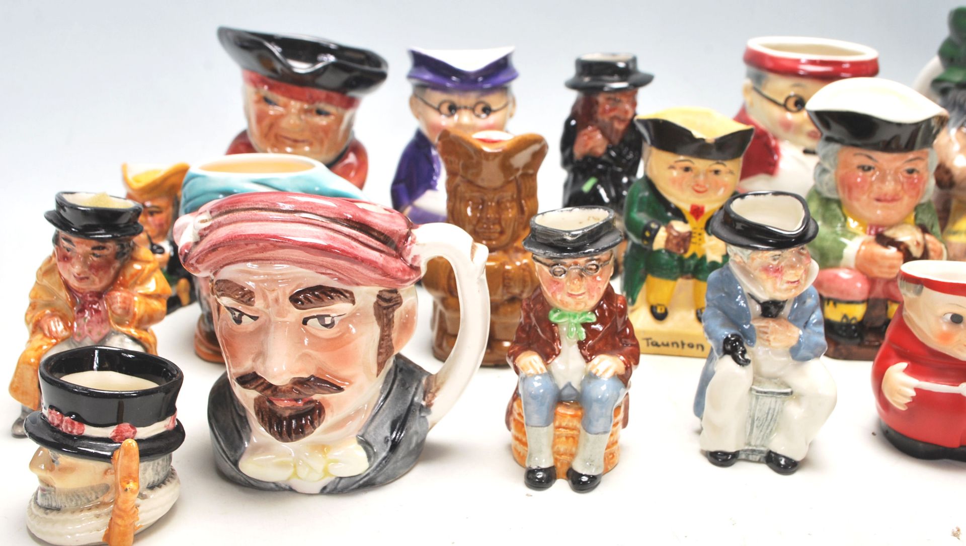 A large collection of miniature 20th Century character Toby Jugs to include, Sylvac, Royal - Image 3 of 8