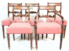 A set of 19th Century Regency mahogany bar back dining chairs to include four dining chairs and