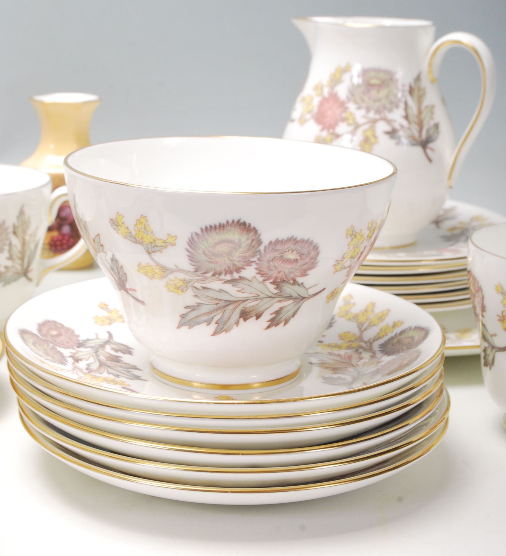 A collection of antique fine bone china tea sets to include a quantity of wedgwood cups and - Bild 6 aus 9