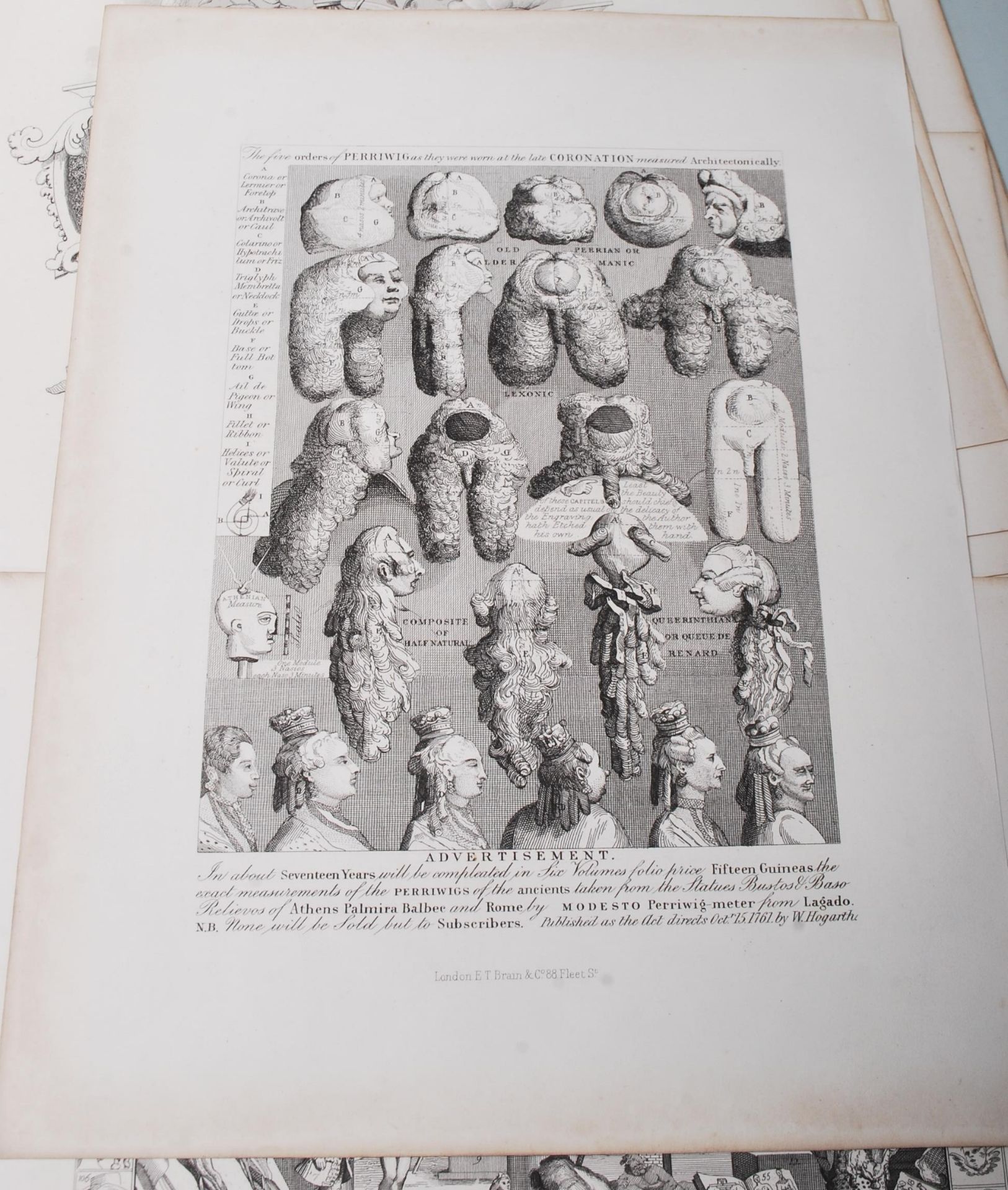 A large collection of approximately 58 antique prints / illustrations after William Hogarth and - Image 2 of 10