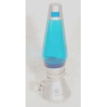 An amazing retro vintage 20th century Mathmos lava lamp having aluminium silver base and top and