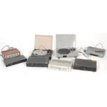 A collection of vintage video and audio  equipment to include Pioneer DV-626D DVD player, Denon TU-