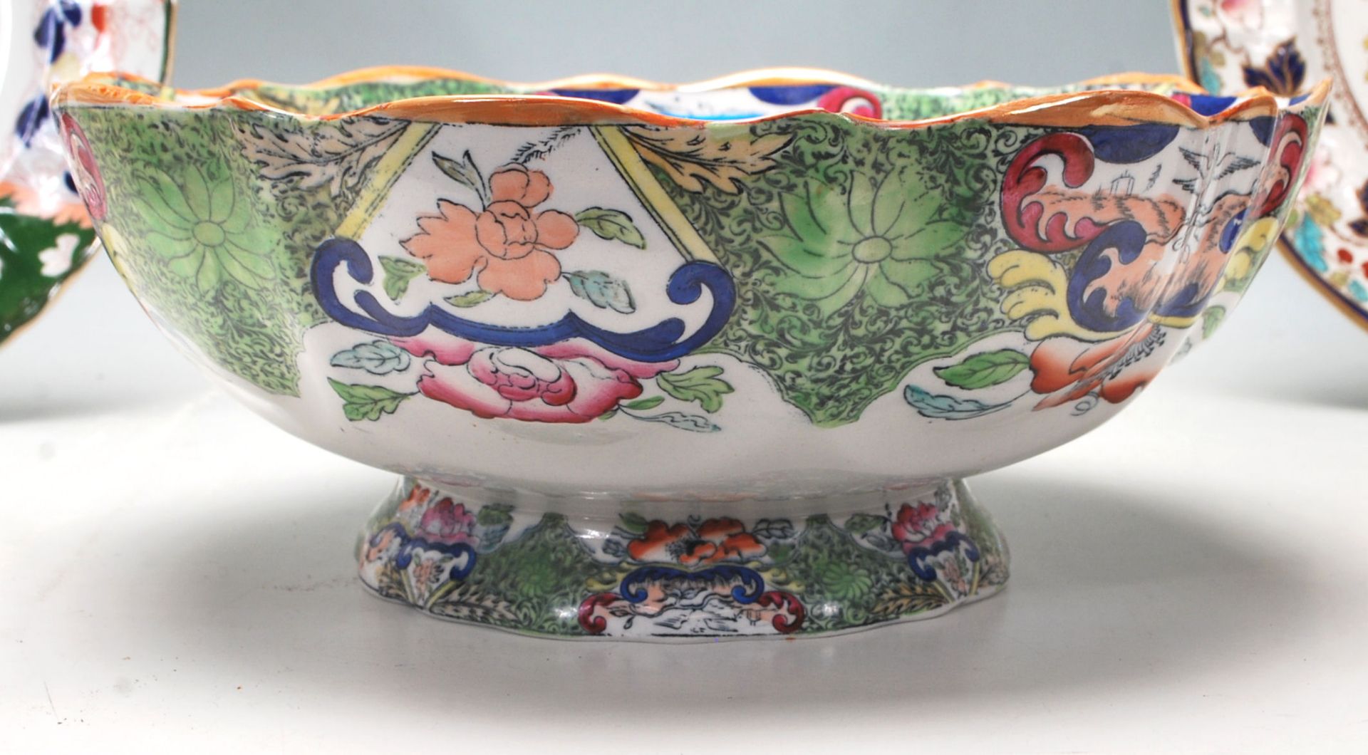 A quantity of 19th Century Mason’s Ironstone china comprising of dining plates with typically floral - Image 9 of 12