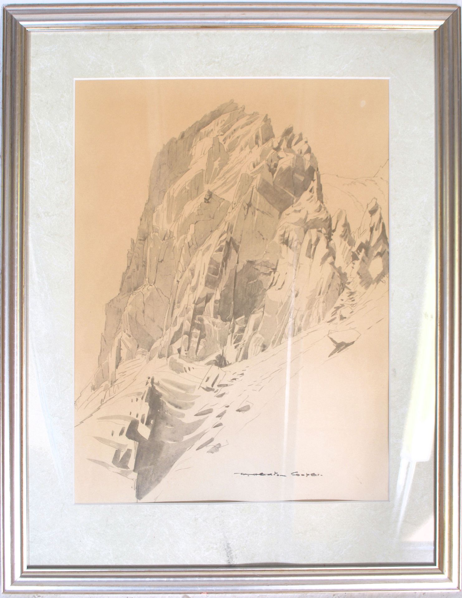 William Heaton Cooper - (1903-1995) A print of a pencil sketch in monochrome of a mountain ledge - Image 7 of 11